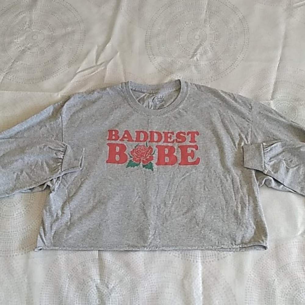 Cold crush sweatshirt style crop top